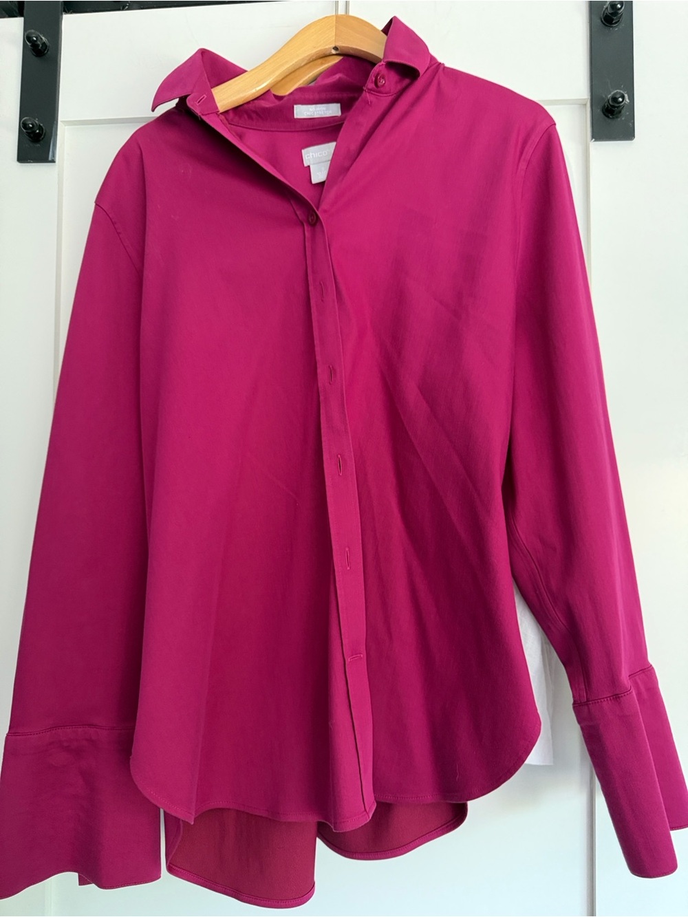 Chico's no-iron Magenta Button-Up Shirt